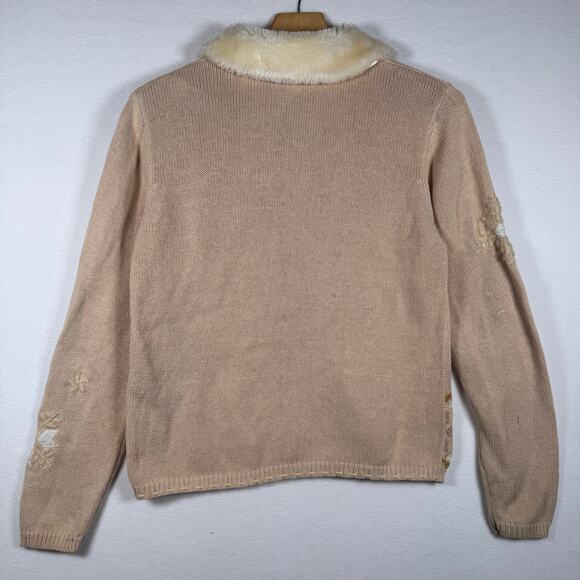 VTG 90s SML Sport Women's Knit Cardigan Sweater Granny Cottagecore Y2K Retro M - Picture 2 of 6
